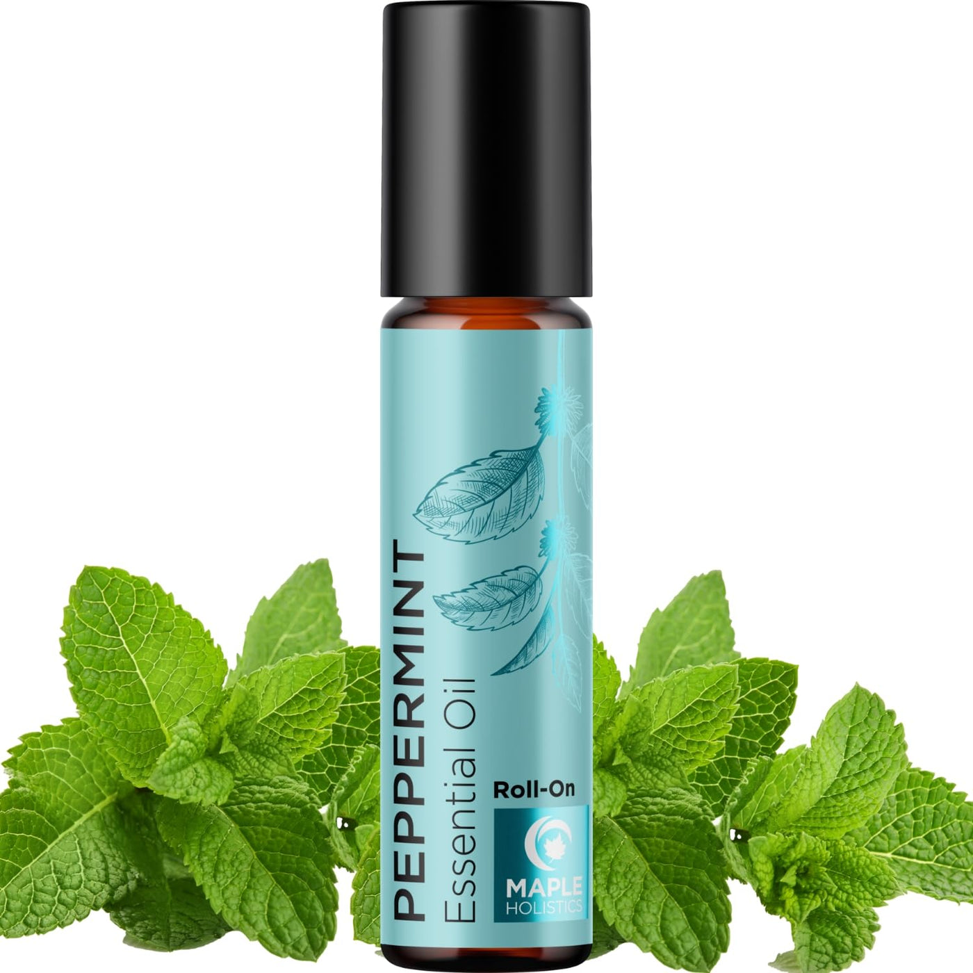Peppermint Essential Oil Rollerball — 100% Pure Therapeutic Grade Aromatherapy Roll-On for Headache Relief, Focus & Energy | Travel-Friendly (10ml)